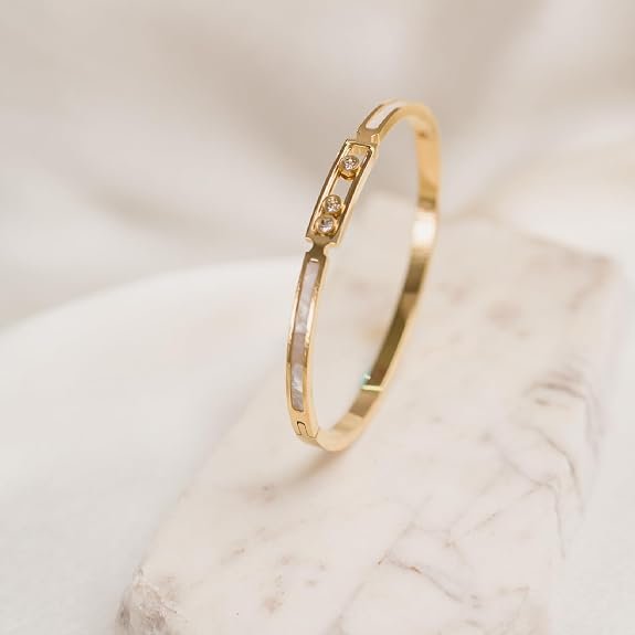 Artklim Gold Plated Bangle Bracelet for Women | Gold Bracelets | Women Bracelets | women kada bracelet