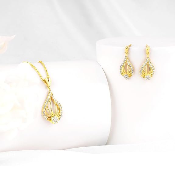 GIVA 925 Silver Golden Glint Set| Gifts for Women and Girls | With Certificate of Authenticity and 925 Stamp | 6 Months Warranty*