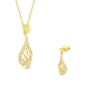 GIVA 925 Silver Golden Glint Set| Gifts for Women and Girls | With Certificate of Authenticity and 925 Stamp | 6 Months Warranty*