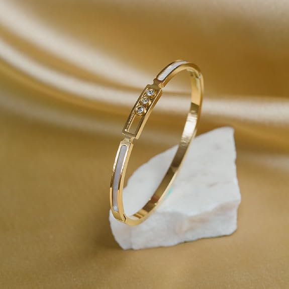 Artklim Gold Plated Bangle Bracelet for Women | Gold Bracelets | Women Bracelets | women kada bracelet