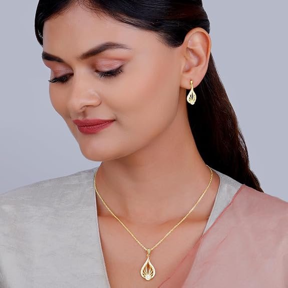 GIVA 925 Silver Golden Glint Set| Gifts for Women and Girls | With Certificate of Authenticity and 925 Stamp | 6 Months Warranty*