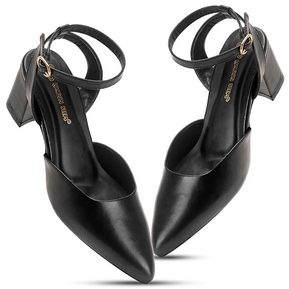 Women's Pointed Toe High Heel Pumps | Elegant Ankle Strap Court Shoes | Stylish Slip-On Heeled Sandals for Women | Party, Office, Wedding & Casual Wear